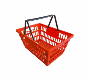 Grocery Basket, Plastic Hand Basket, Red/Black