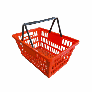Grocery Basket, Plastic Hand Basket, Red/Black