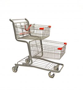 Large double basket metal shopping carts